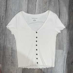 Lettuce trim button up tee from American Eagle